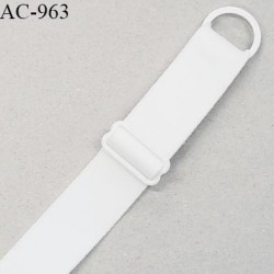 Déstockage Bretelle lingerie SG 19 mm très haut de gamme couleur blanc avec 1 barrette + 1 anneau longueur 38 cm prix à l'unité