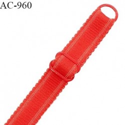 Bretelle 16 mm lingerie SG haut de gamme couleur rouge garance finition avec 1 barrette 1 anneau longueur 37cm prix à la pièce