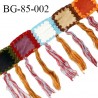 Galon 85 mm laine multicolore largeur 8.5 cm avec franges de 18 cm prix au mètre