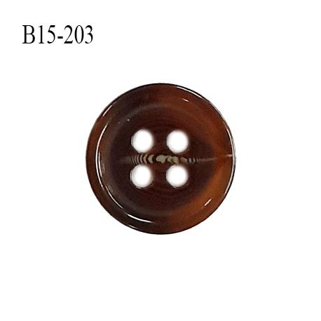 Bouton 15 mm en pvc couleur marron diamètre 15 mm épaisseur 3 mm prix à l'unité