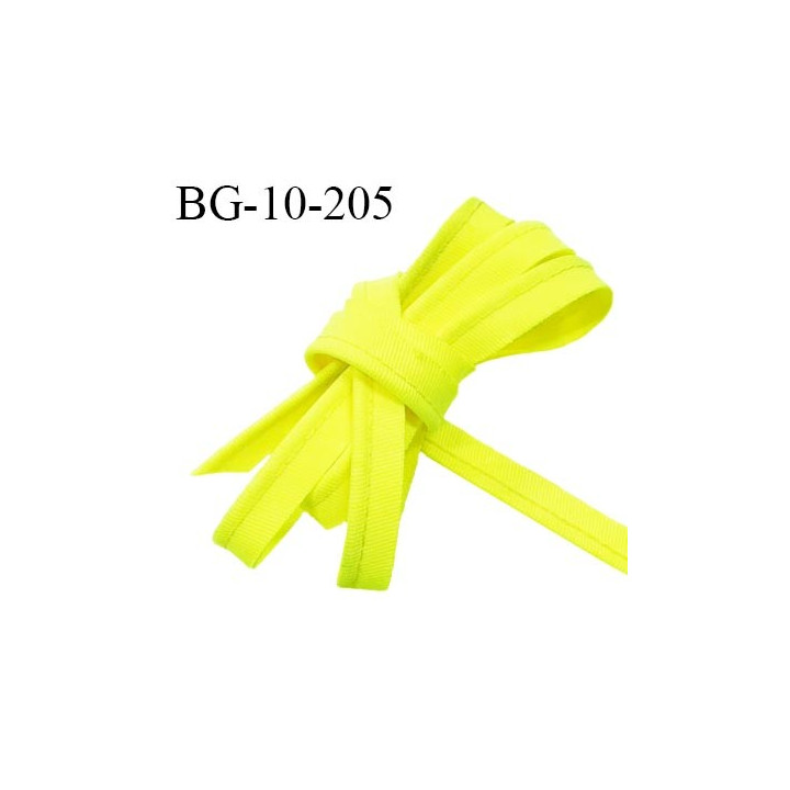 Passepoil 10 mm couleur jaune fluo largeur 10 mm avec cordon intérieur 2 mm prix au mètre