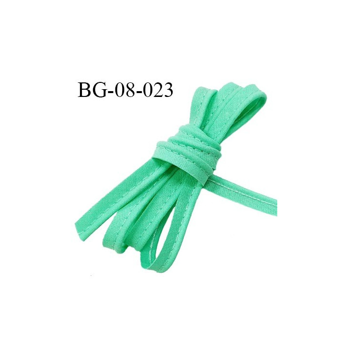 Passepoil 8 mm avec un cordon intérieur largeur 2 mm couleur vert jade largeur 10 mm prix au mètre