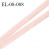 Elastique 8 mm fin spécial lingerie élastique souple couleur rose pastel fabriqué en France prix au mètre