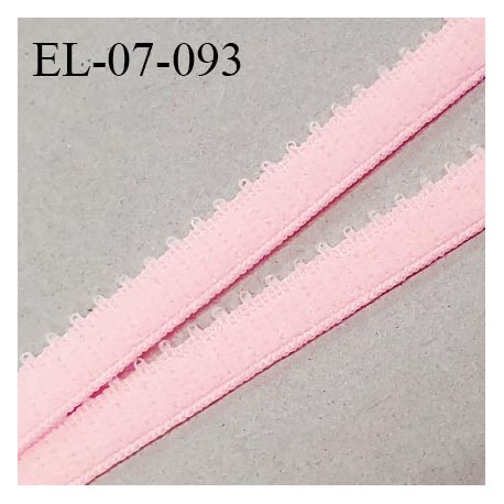 Elastique picot 7 mm lingerie couleur rose flashy largeur 7 mm haut de gamme Fabriqué en France prix au mètre