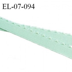 Elastique picot 7 mm lingerie couleur vert aqua largeur 7 mm haut de gamme Fabriqué en France prix au mètre