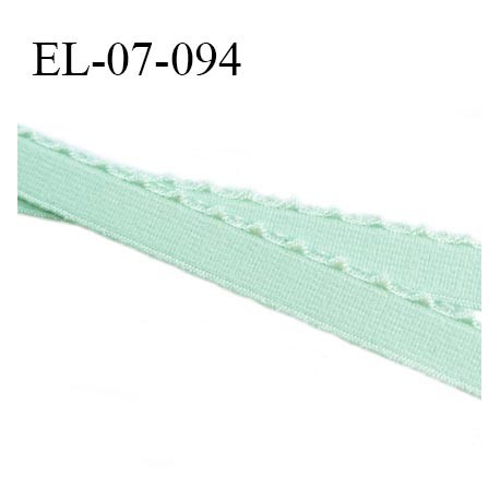 Elastique picot 7 mm lingerie couleur vert aqua largeur 7 mm haut de gamme Fabriqué en France prix au mètre