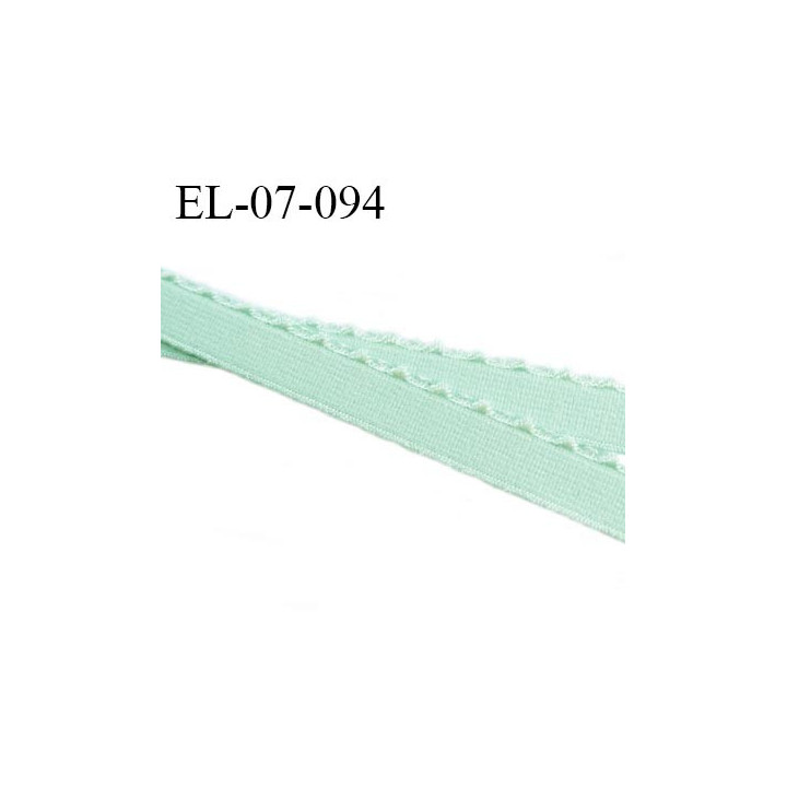 Elastique picot 7 mm lingerie couleur vert aqua largeur 7 mm haut de gamme Fabriqué en France prix au mètre