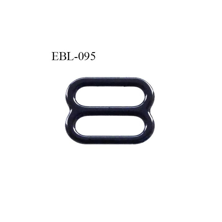 boucle de réglage 10 mm  réglette métal plastifié noir brillant pour soutien gorge largeur intérieur 10 mm  haut de gamme