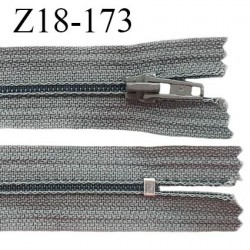 Fermeture zip 18 cm non séparable couleur gris largeur 25 mm zip nylon longueur 18 cm prix à l'unité