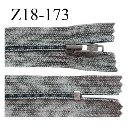 Fermeture zip 18 cm non séparable couleur gris largeur 25 mm zip nylon longueur 18 cm prix à l'unité