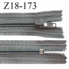 Fermeture zip 18 cm non séparable couleur gris largeur 25 mm zip nylon longueur 18 cm prix à l'unité