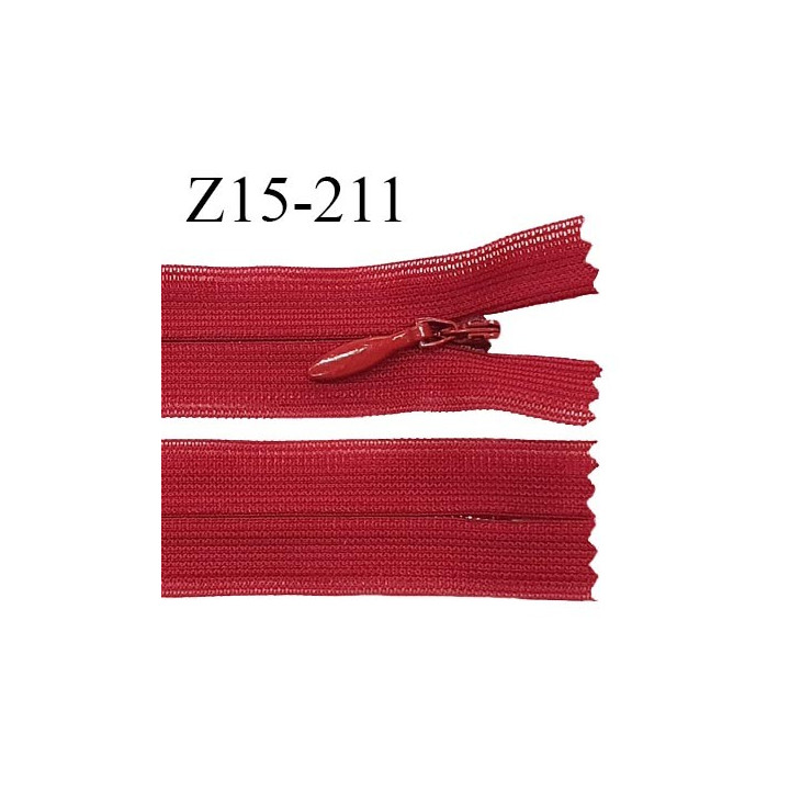 Fermeture zip YKK 15 cm non séparable couleur rouge zip glissière nylon invisible prix à l'unité