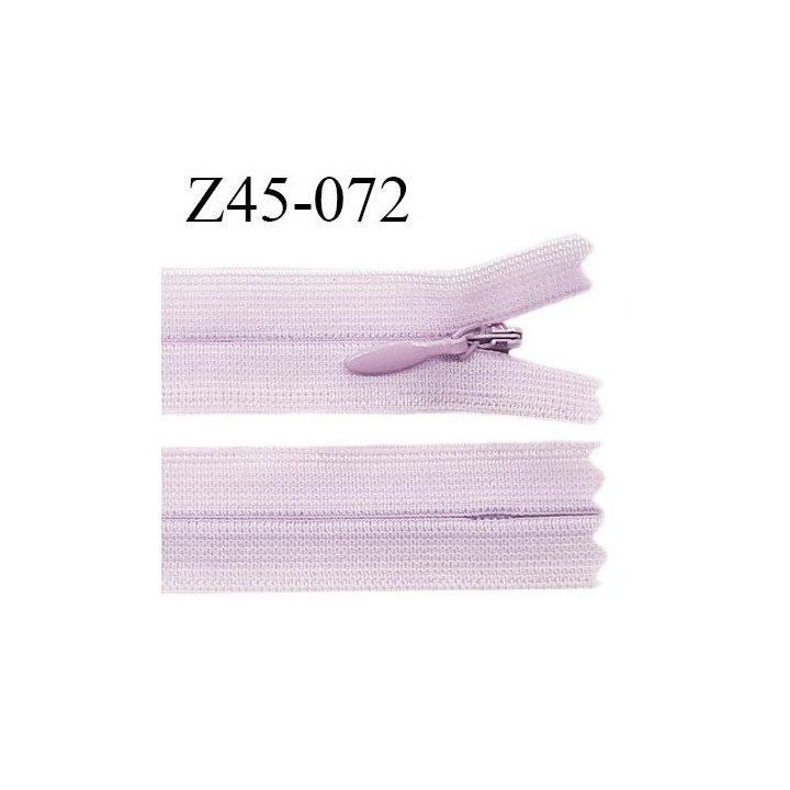 Fermeture zip YKK 40 cm non séparable couleur parme zip glissière nylon invisible prix à l'unité