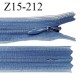 Fermeture zip YKK 15 cm non séparable couleur bleu zip glissière nylon invisible prix à l'unité