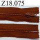 fermeture éclair longueur 18 cm couleur marron rouille non séparable zip nylon largeur 3.3 cm