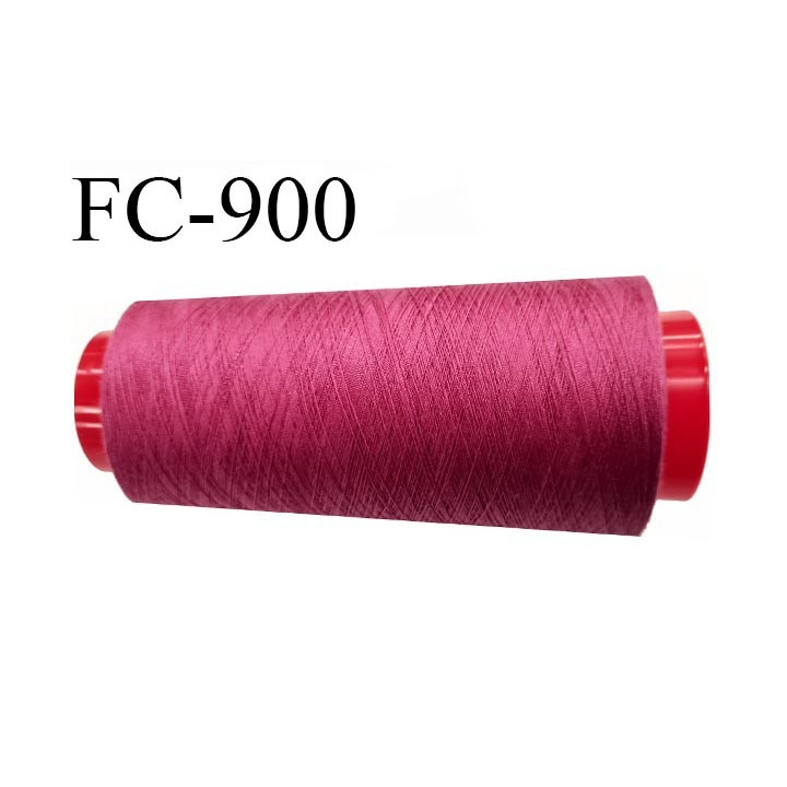 Cone 2000 m de fil mousse polyester  fil n° 110 couleur fushia haut de gamme cône de 2000 mètres bobiné en France
