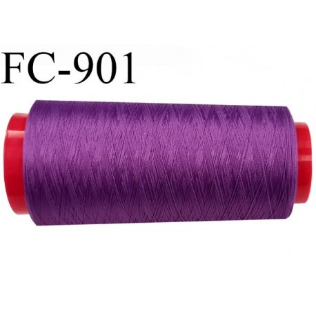 Cone de 1000 m fil mousse polyamide n° 120 couleur  violet longueur de 1000 mètres bobiné en France