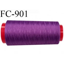 Cone de 2000 m fil mousse polyamide n° 120 couleur violet longueur de 2000 mètres bobiné en France