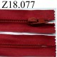 fermeture éclair longueur 18 cm couleur rouge non séparable zip nylon largeur 3.2 cm