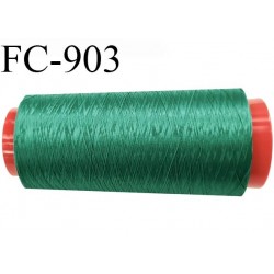 Cone de 1000 m fil mousse polyamide n° 120 couleur vert émeraude longueur de 1000 mètres bobiné en France