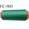 Cone de 1000 m fil mousse polyamide n° 120 couleur vert émeraude longueur de 1000 mètres bobiné en France