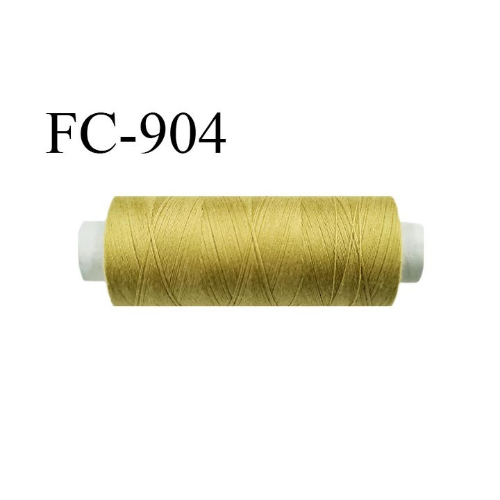 Bobine 500 m fil Polyester n° 120  caca d'oie doré  500 mètres fil européen bobiné en Europe ou France certifié oeko tex