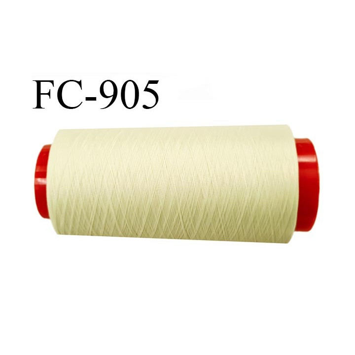 Cone de 1000 m fil mousse polyamide n° 120 couleur jaune pale longueur de 1000 mètres bobiné en France