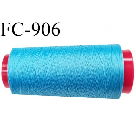 Cone de 5000 m fil mousse polyamide n° 120 couleur turquoise longueur de 5000 mètres bobiné en France