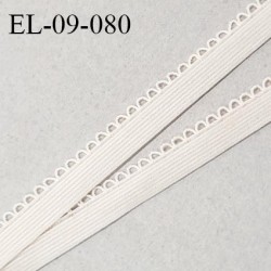 Elastique picot 9 mm lingerie couleur beige ivoire largeur 9 mm haut de gamme Fabriqué en France prix au mètre