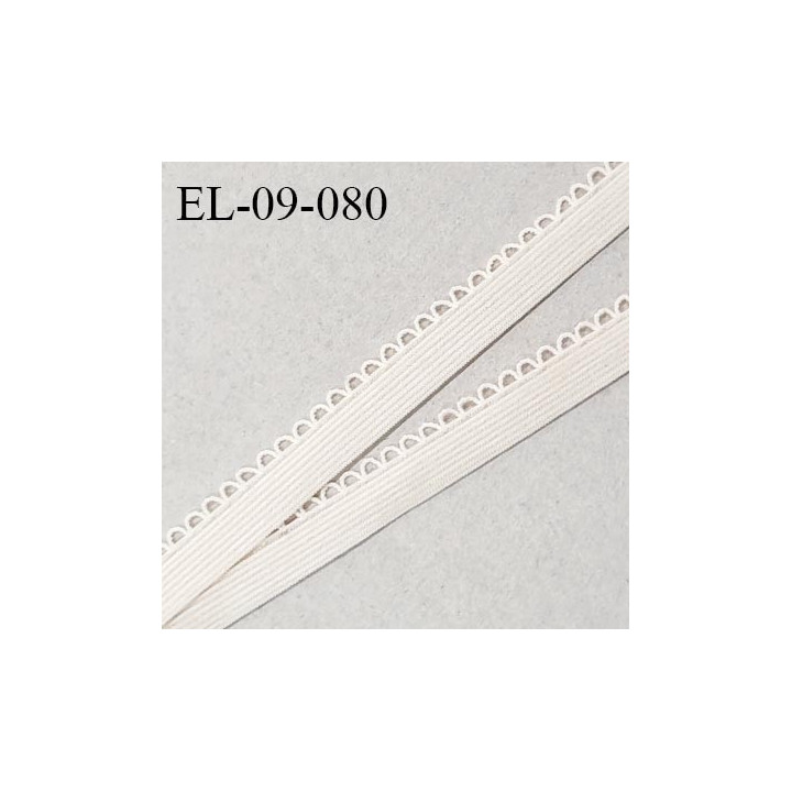 Elastique picot 9 mm lingerie couleur ivoire largeur 9 mm haut de gamme Fabriqué en France prix au mètre