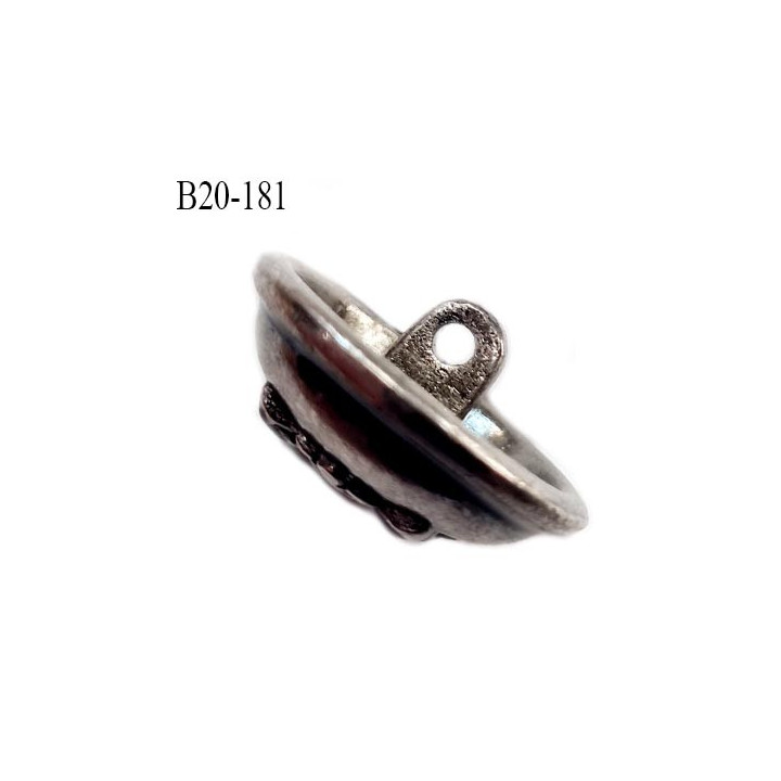 bouton 20 mm en métal acier brillant style ancien motif en couleur accroche avec un anneau diamètre 20 millimètres