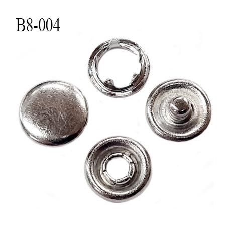 bouton 8 mm pression tête plate à griffe métal chromé tête bombé 5 griffes diamètre 8 mm ensemble de 4 pièces par bouton