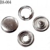 bouton 8 mm pression tête plate à griffe métal chromé tête bombé 5 griffes diamètre 8 mm ensemble de 4 pièces par bouton