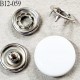 bouton pression à griffe métal et pvc couleur blanc et pièces chromé 5 griffes diamètre 12 mm ensemble de 4 pièces par bouton