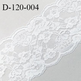 Dentelle 120 mm synthétique non extensible couleur blanc largeur 120 mm prix au mètre