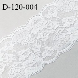 Dentelle 120 mm synthétique non extensible couleur blanc largeur 120 mm prix au mètre