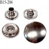 bouton pression 15 mm métal couleur chromé diamètre 15 mm ensemble de 4 pièces par bouton