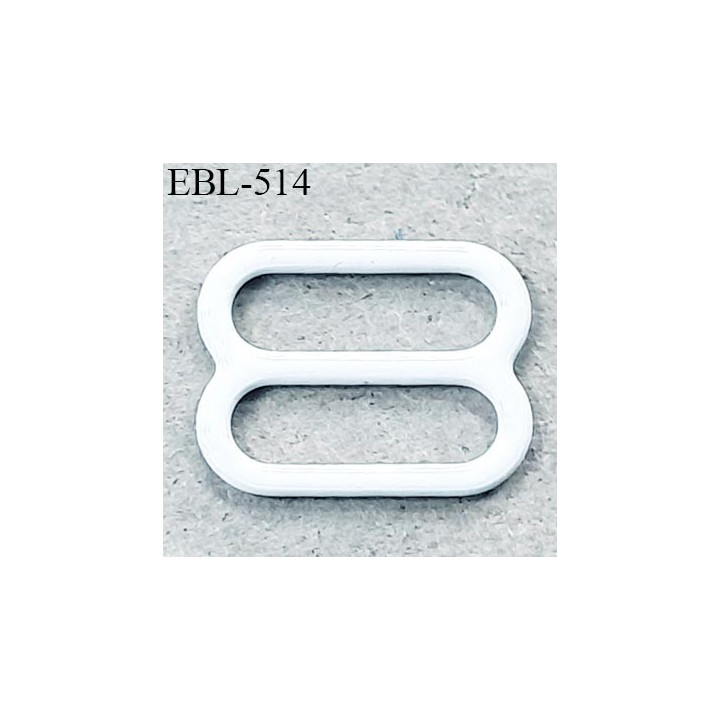 Boucle de réglage 11 mm réglette métal plastifié blanc brillant  largeur 11 mm intérieur prix à l'unité haut de gamme