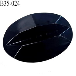 Bouton 35 mm en pvc couleur noir brillant bouton plat a facette dos chromé épaisseur 8 mm  prix à l'unité