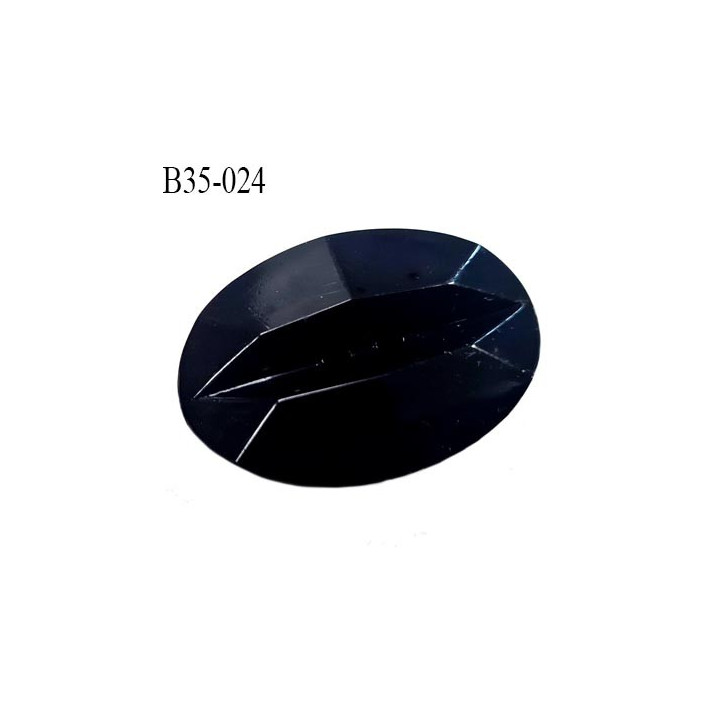 Bouton 35 mm en pvc couleur noir brillant bouton plat a facette dos chromé épaisseur 8 mm  prix à l'unité