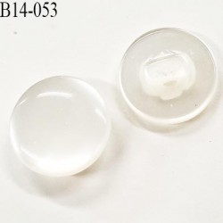 Bouton 14 mm couleur cristal brillant nacre ivoire accroche au dos avec un anneau prix à la pièce