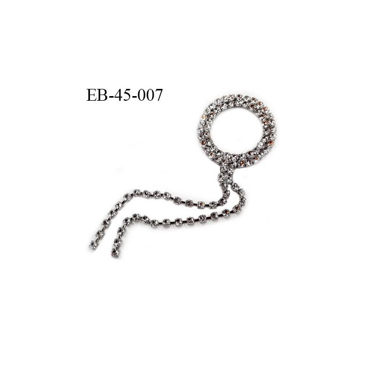 Anneau pvc 45 mm avec strass longueur total 15 cm diamètre intérieur 30 mm diamètre extérieur 45 mm prix a la pièce