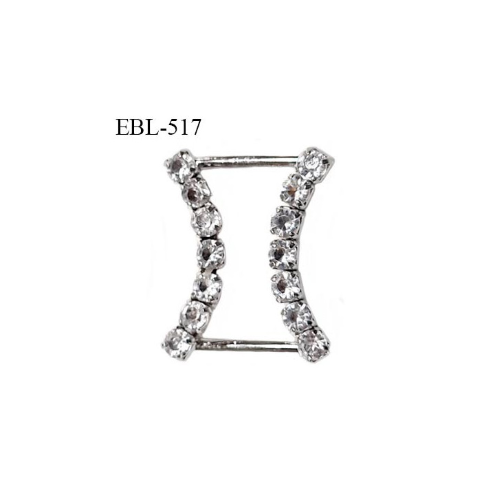 réglette 9 mm boucle de réglage de bretelle soutien gorge en pvc chromé passage 9 mm hauteur 22 mm largeur total 17 mm