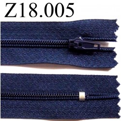 fermeture zip à glissière longueur 18 cm couleur bleu foncé non séparable zip nylon largeur 2.5 cm