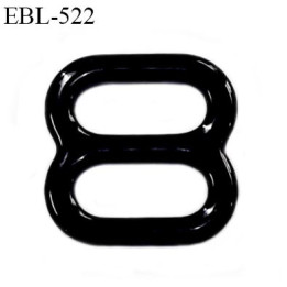 boucle de réglage 6 mm réglette métal laqué noir brillant  largeur 6 mm intérieur prix à l'unité haut de gamme
