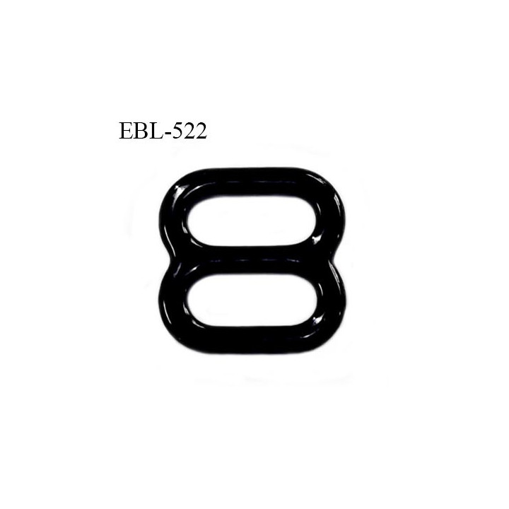 boucle de réglage 6 mm réglette métal laqué noir brillant  largeur 6 mm intérieur prix à l'unité haut de gamme