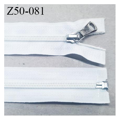 fermeture zip à glissière longueur 50 cm couleur blanc séparable largeur 3.2 cm zip glissière nylon largeur 6 mm