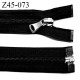 Fermeture zip blanche longueur 45 cm couleur noir séparable largeur 3.2 cm largeur de glissière spirale 6 mm curseur métal