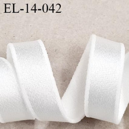 Elastique 14 mm  bretelle et lingerie une face brillante couleur écru très haut de gamme fabriqué en france prix au mètre