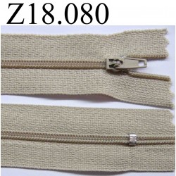 fermeture zip à glissière longueur 18 cm couleur beige non séparable zip nylon largeur 2.5 cm